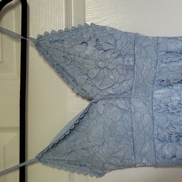 Baby Blue Lace Skater Dress - Picture 4 of 4